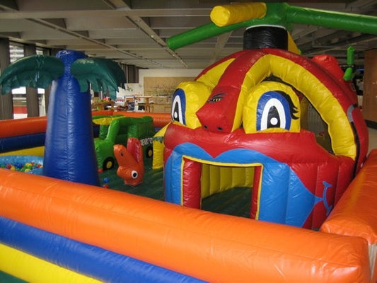 Hüpfburg Chopperville mit kleinem Ballpool