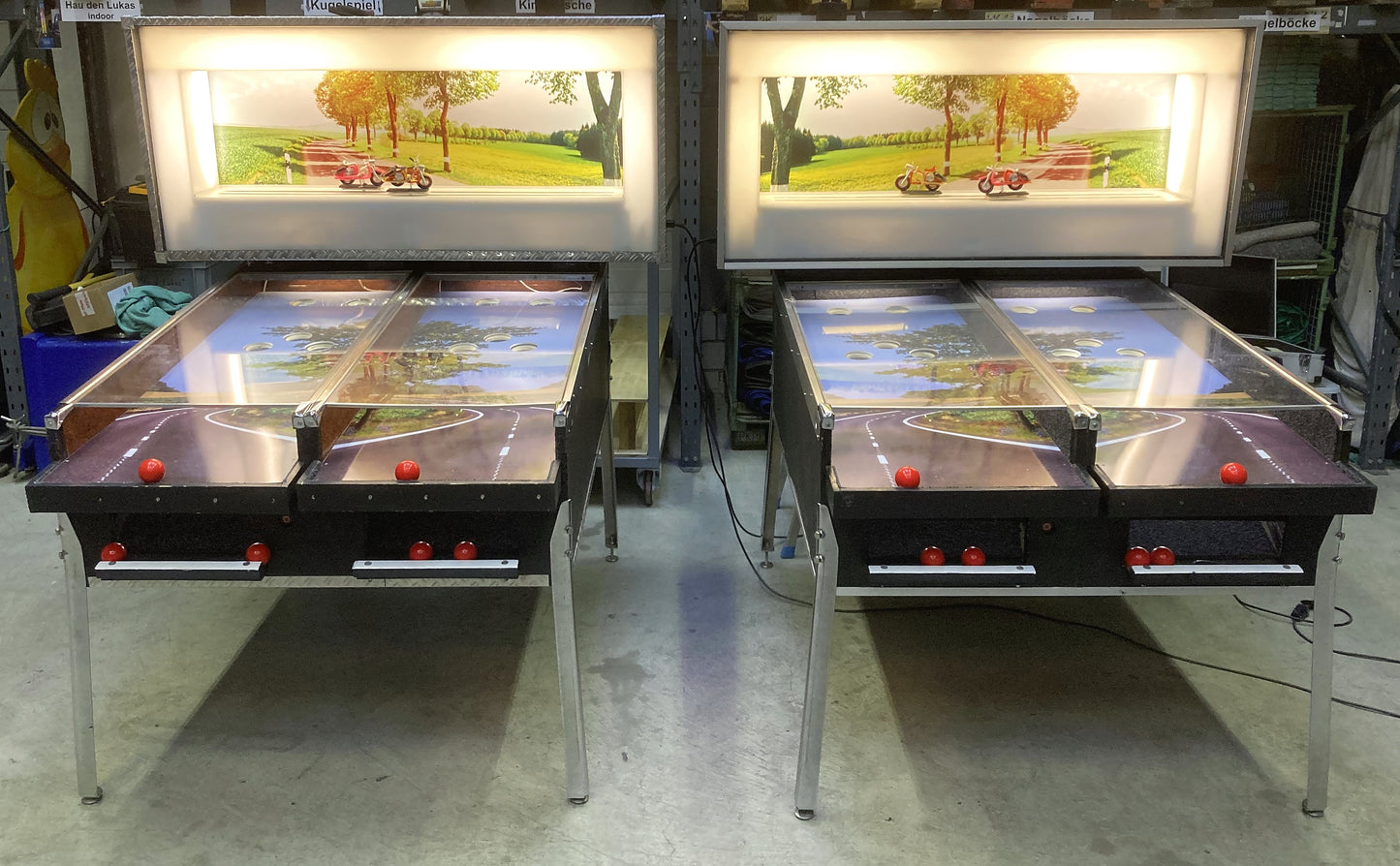 Vespa Motorrad Töff Rennen Kugelspiel Duell